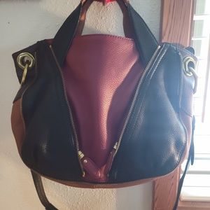 orYANY Gwen Color- Block (4 colors) Pebble Leather Satchel.